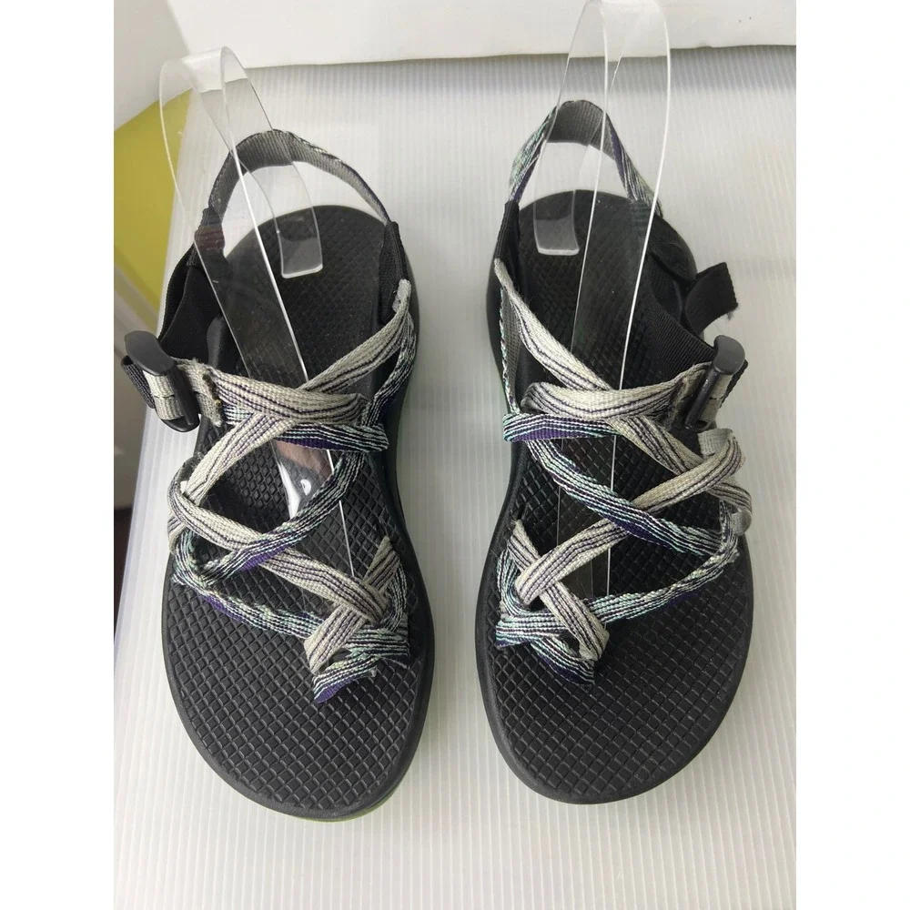 Chaco ZCloud 2 Womens 7 Sandals Multi Strap Toe Loop Vibram Sole Purple Green